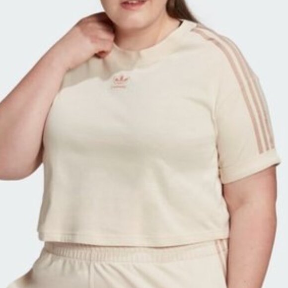 Adidas Cotton Short Sleeve Crop Top US 3X Adidas Ash Pink Cycle Shorts 3X Bundle - Picture 6 of 16